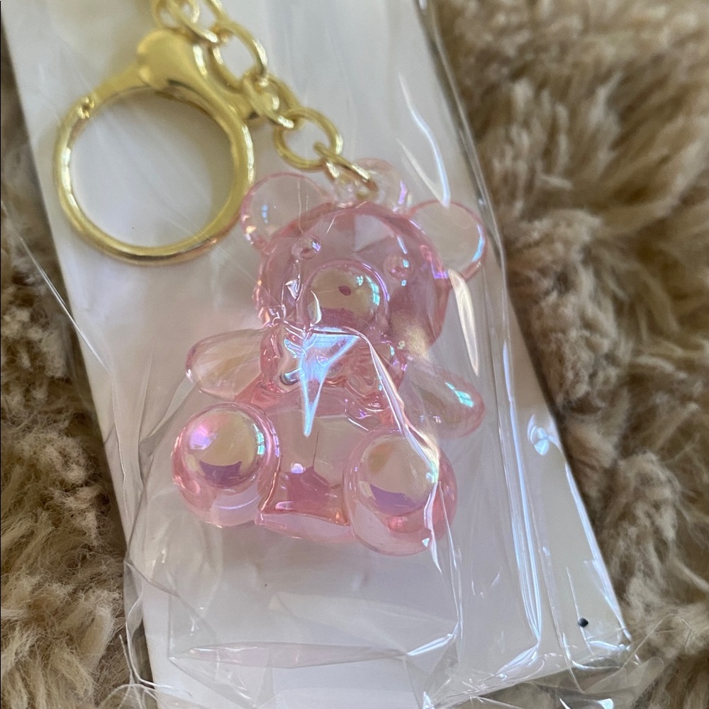Not Available Babypink Teddy Bear Transparent Keychain - Picture 3 of 3